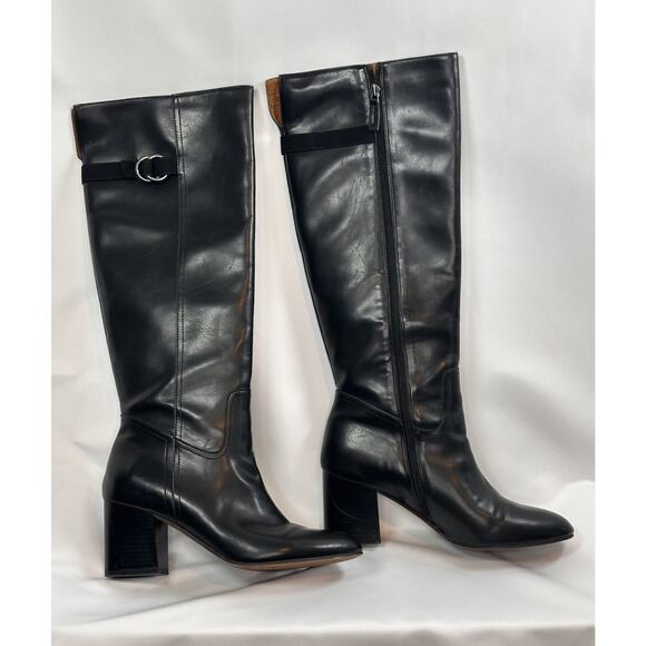 Franco Sarto Oxley Women's Black Tall Block Heel Boots 9.5 - Picture 4 of 7